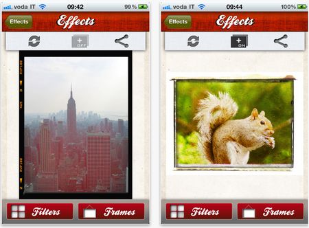 App Effects Interfaccia App Effects per iPad e iPahone per fare fotoritocco