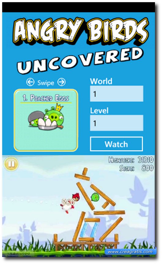 Angry Birds Uncovered Immagine del gioco Angry Birds Uncovered per Windows Phone 7