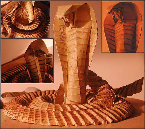 Il terribile cobra Immagine dell'origami Il terribile cobra