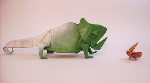 Il camaleonte Immagine dell'origami Il camaleonte