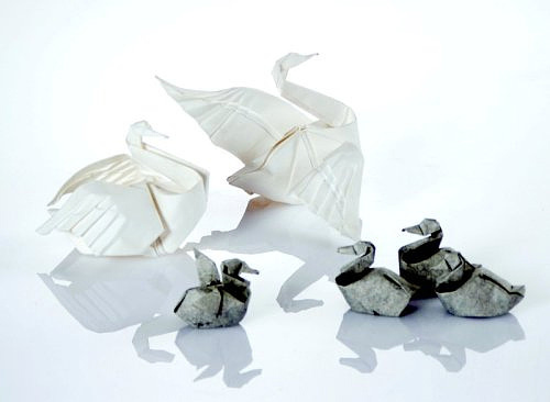 Il lago dei cigni Immagine dell'origami Il lago dei cigni