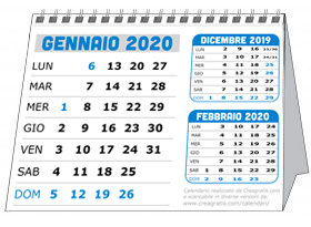 Calendario Da Tavolo 2020 In Pdf Da Stampare Gratis