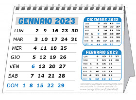 Immagine del calendario da tavolo 2023