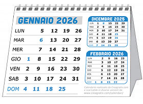 Calendario da tavolo Immagine del calendario da tavolo