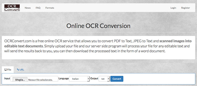 OCR Convert per convertire PDF in Word