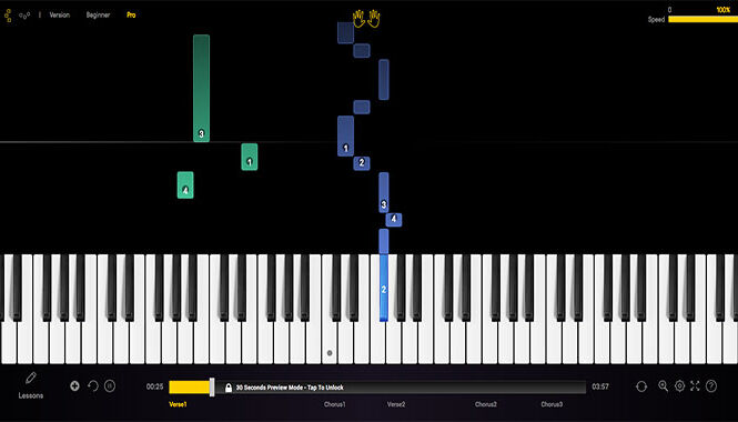 Imparare a suonare il pianoforte con il movimento dei tasti