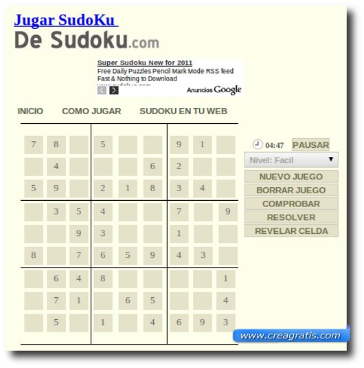 Quinto sito per giocare a sudoku online