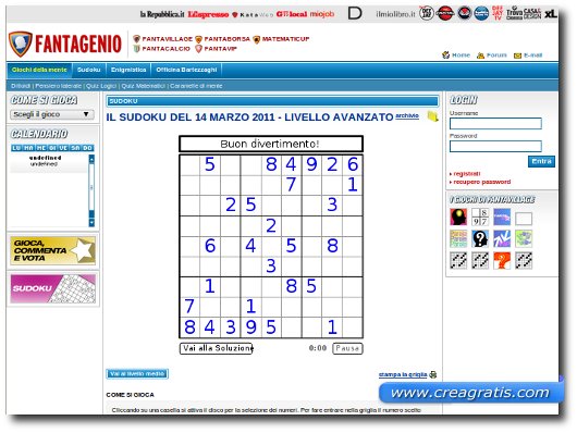 Terzo sito per giocare a sudoku online