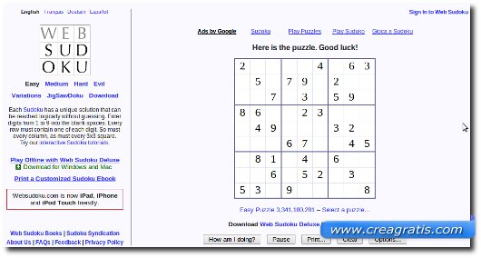 Secondo sito per giocare a sudoku online
