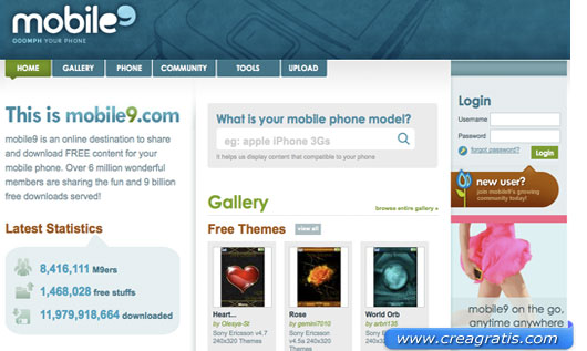 Terzo sito per scaricare sfondi e temi per cellulari