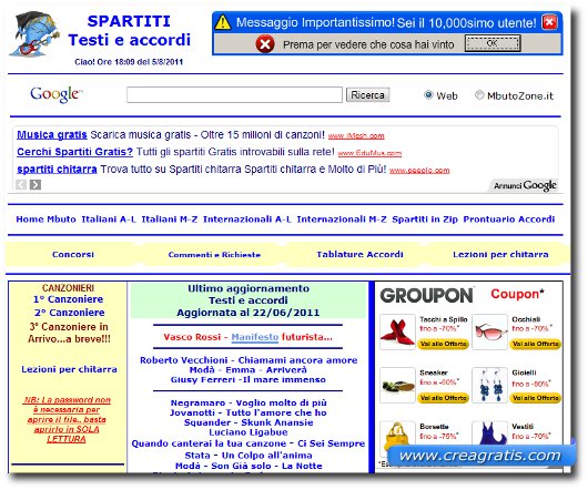 Quarto sito con spartiti per chitarra