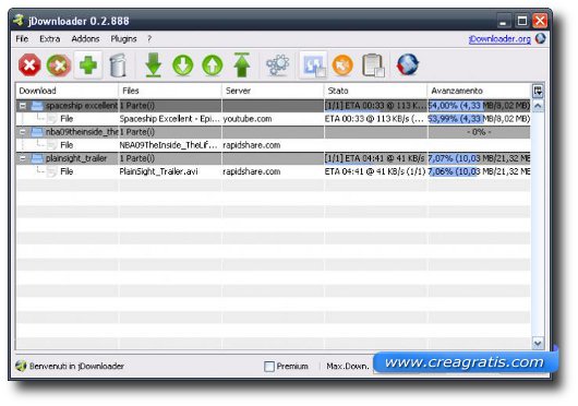 Immagine di JDownloader per Linux