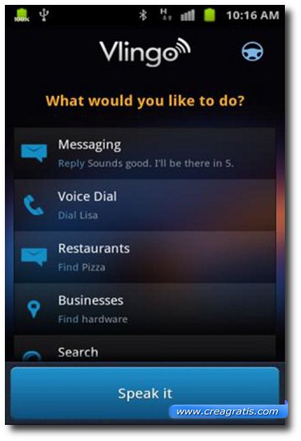 Prima applicazione come Siri per Android