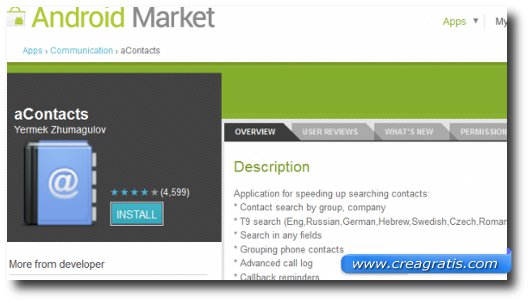Immagine dell'applicazione aContacts per Android