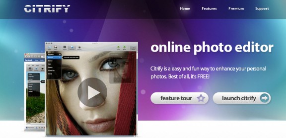 Immagine del sito Citrify per modificare foto online