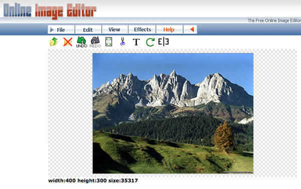 Immagine del sito OnlineImageEditor per modificare foto online