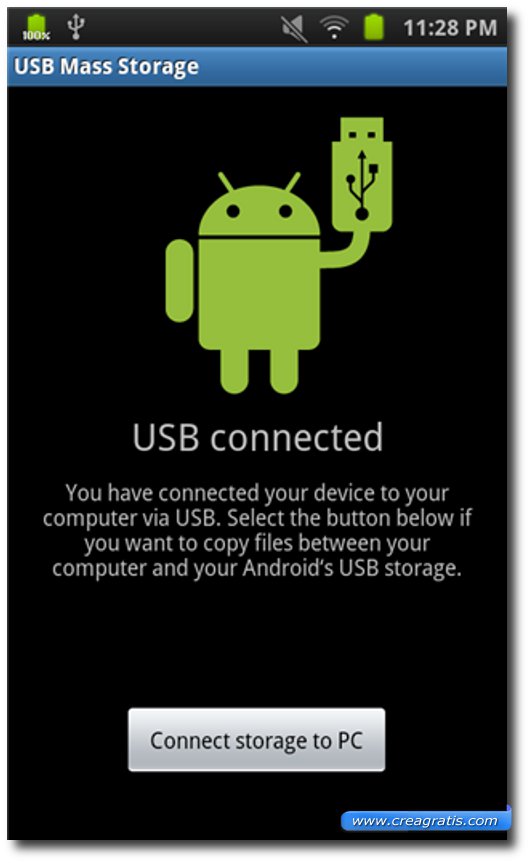 Immagine della connessione del dispositivo Android