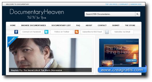 Immagine del sito Documentary Heaven