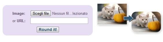Servizio online per arrotondare gli angoli di una foto
