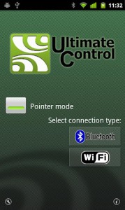 Interfaccia grafica dell'app Ultimate Control