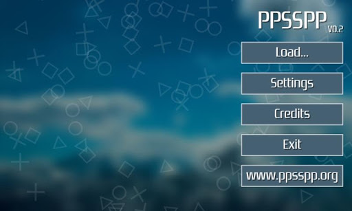 Interfaccia grafica dell'emulatore PPSSPP per Android