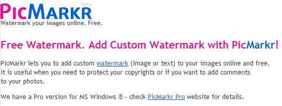 Изображение сайта Picmarkr для добавления водяного знака