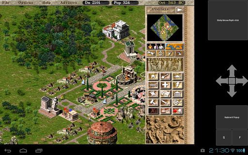 Immagine del gioco Caesar III avviato su Android con Winulator