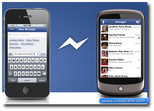 Immagine dell'applicazione Facebook Messenger per smartphone