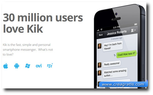 Immagine dell'applicazione Kik Messenger per smartphone
