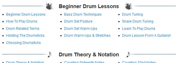 Изображение с сайта бесплатных уроков игры на барабанах