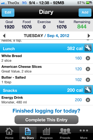 Immagine dell$0027applicazione Calorie counter & diet tracker per iPhone