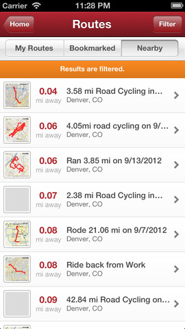 Immagine dell$0027applicazione Map my ride per iPhone