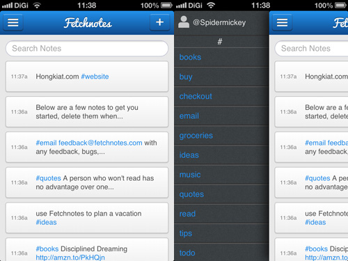 Immagine dell'applicazione Fetchnotes