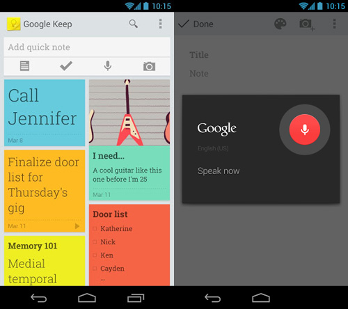 Immagine dell'applicazione Google Keep