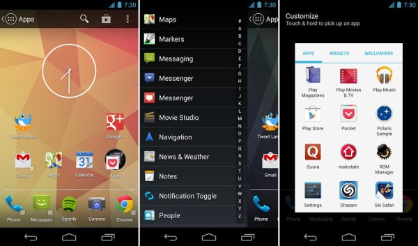 Schermata dell'applicazione Action Launcher Pro per Android