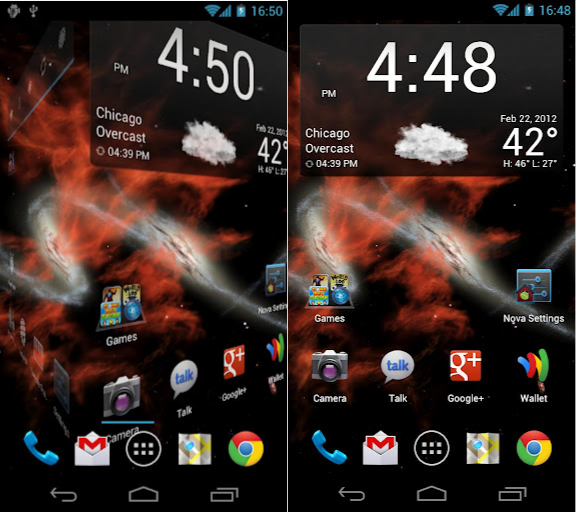 Schermata dell'applicazione Nova Launcher per Android