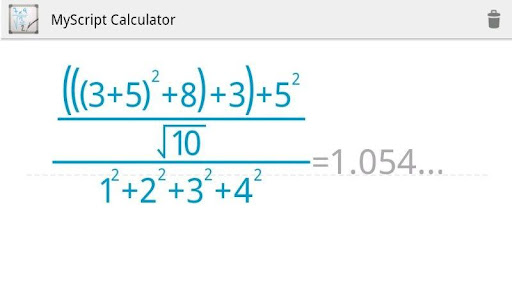 Schermata dell$0027applicazione MyScript Calculator per Android