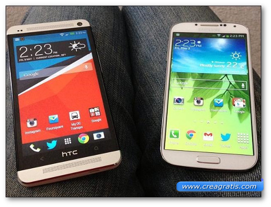 Immagine di due smartphone Android di esempio