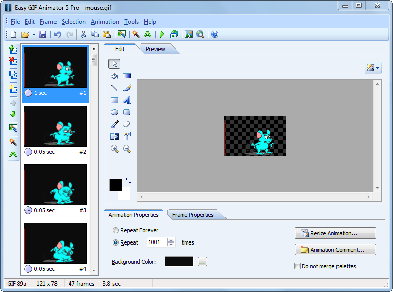 Графический интерфейс программы Easy GIF Animator