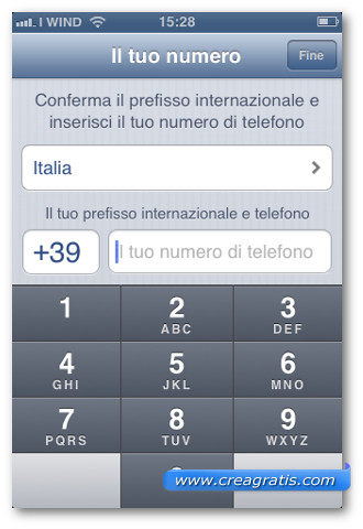 Schermata di installazione di WhatsApp