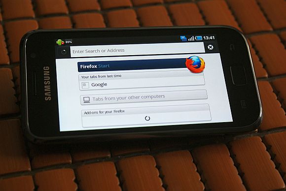 Schermata del browser Firefox per Android