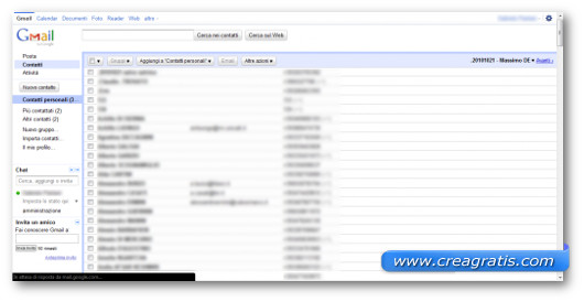 Schermata di Gmail