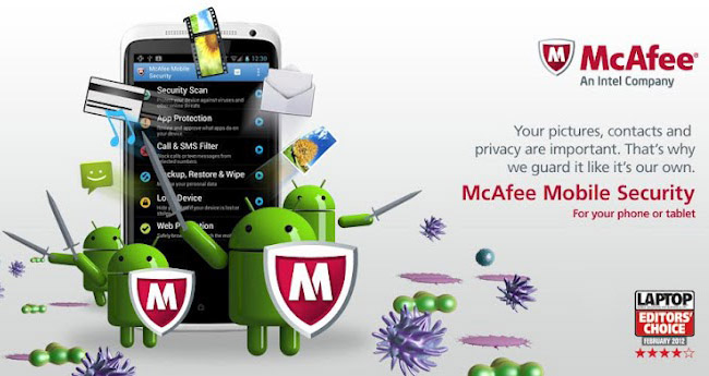 Schermata dell'antivirus McAfee per Android