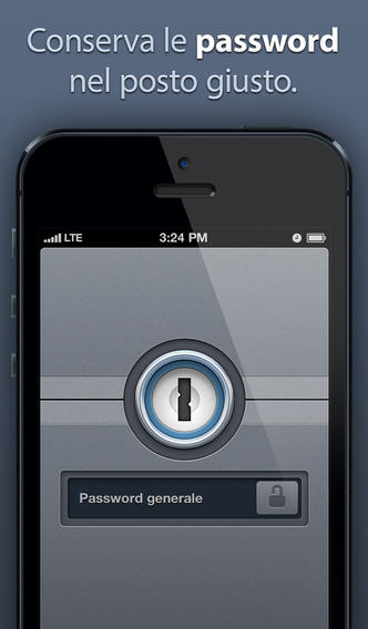 Schermata dell'applicazione 1Password per iPhone