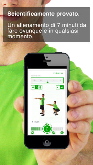 Schermata dell'applicazione 7 min workout per iPhone