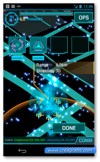 Schermata del gioco Ingress per Android