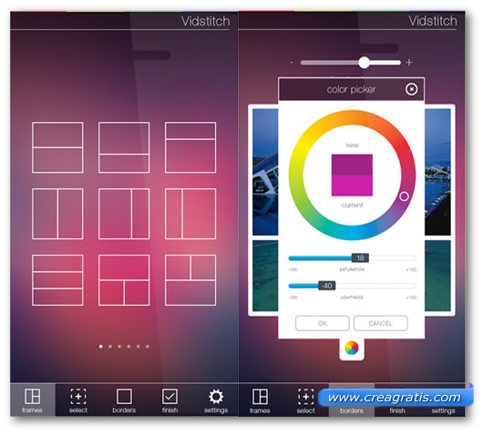 Schermate dell$0027applicazione VidStitch per Android