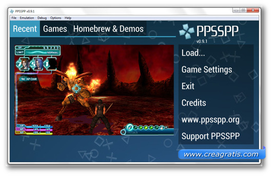 Immagine dell'emulatore PPSSPP