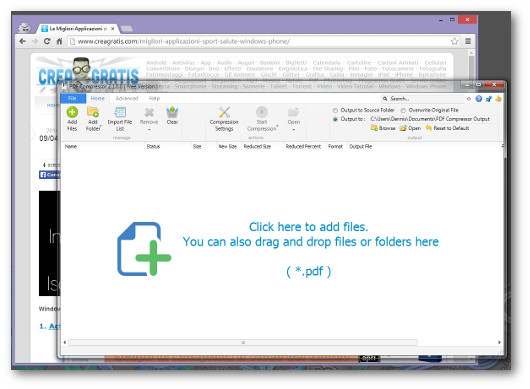 Schermata del programma PDF Compressor