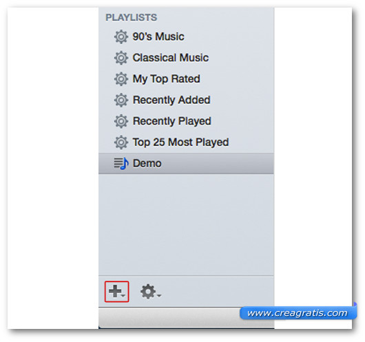 Lista delle playlist di iTunes